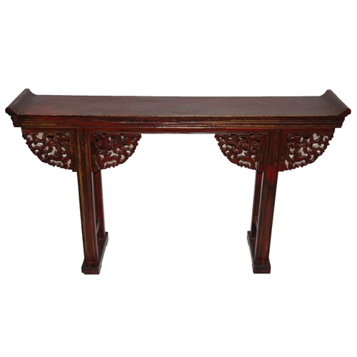 815 - A Chinese red lacquer altar table