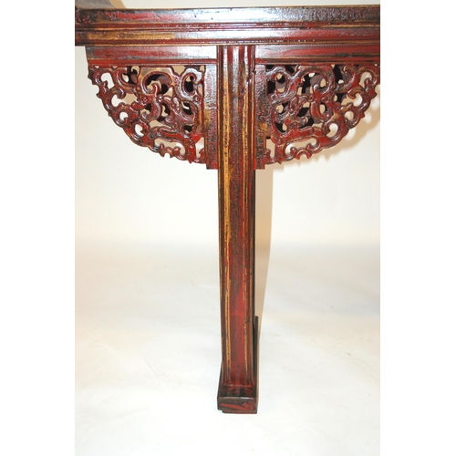 815 - A Chinese red lacquer altar table