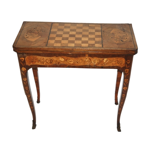 820 - A Dutch marquetry rosewood card table