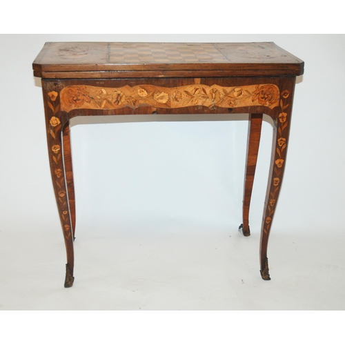 820 - A Dutch marquetry rosewood card table