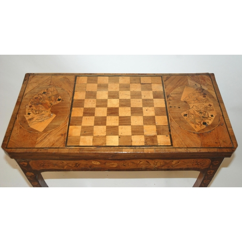 820 - A Dutch marquetry rosewood card table