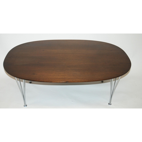 827 - A Piet Hein and Bruno Mattsson  Fritz Hansen  Danish oval occasional table