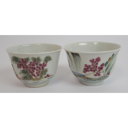 102 - A pair of Chinese tea bowls