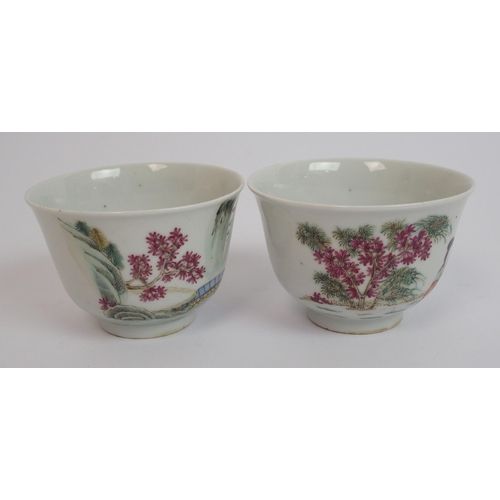 102 - A pair of Chinese tea bowls