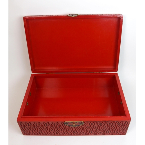 109 - A Chinese red lacquered rectangular box