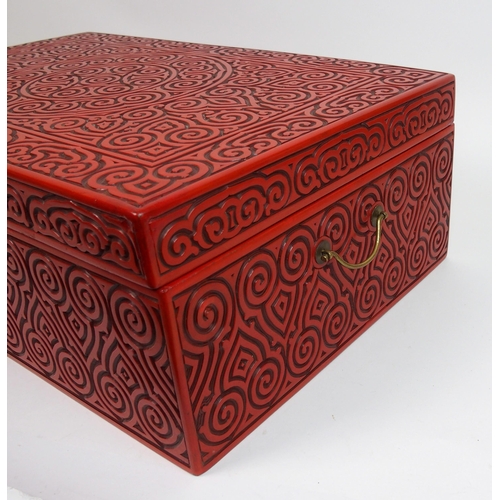 109 - A Chinese red lacquered rectangular box