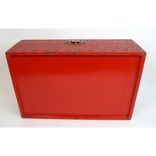 109 - A Chinese red lacquered rectangular box