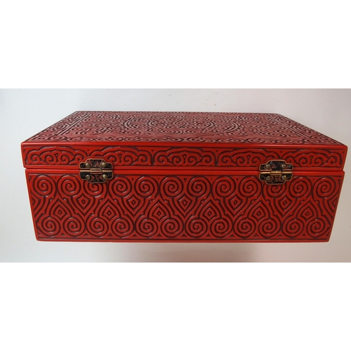 109 - A Chinese red lacquered rectangular box