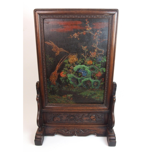 110 - A Chinese hardwood table screen