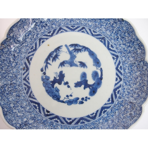 112 - A pair of Arita blue and white lobed dishes