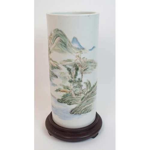 114 - A Chinese cylindrical vase