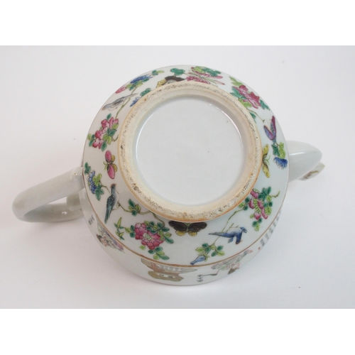 120 - A Cantonese famille rose teapot and cover