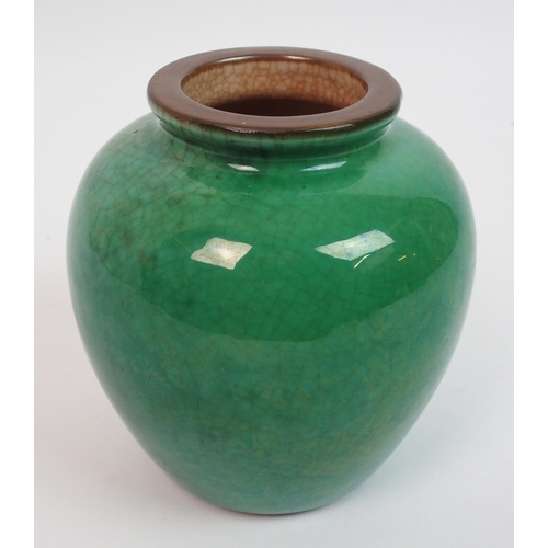 125 - A Chinese purple and green glazed baluster vase