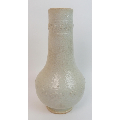 129 - A Chinese white glazed baluster vase