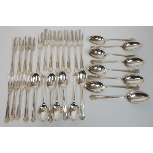 153 - A part suite of silver cutlery