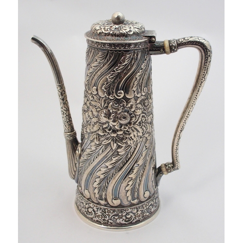 166 - A silver coffee pot