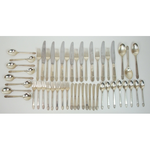 168 - An American silver part cutlery set