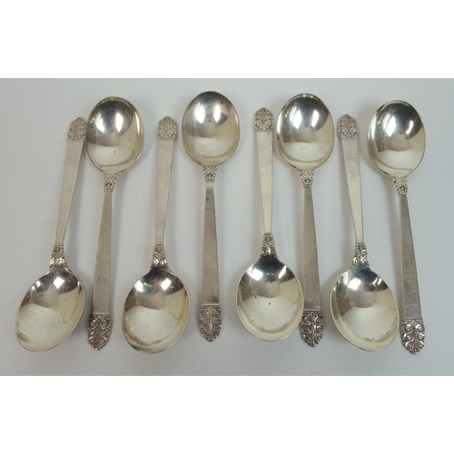 168 - An American silver part cutlery set