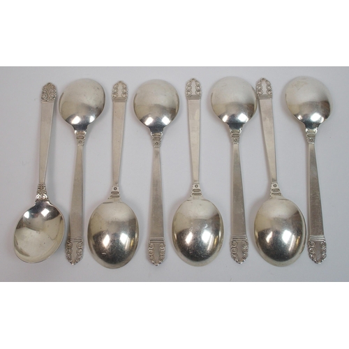 168 - An American silver part cutlery set