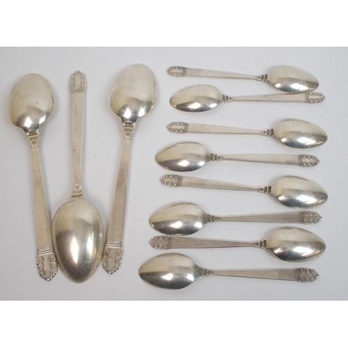 168 - An American silver part cutlery set