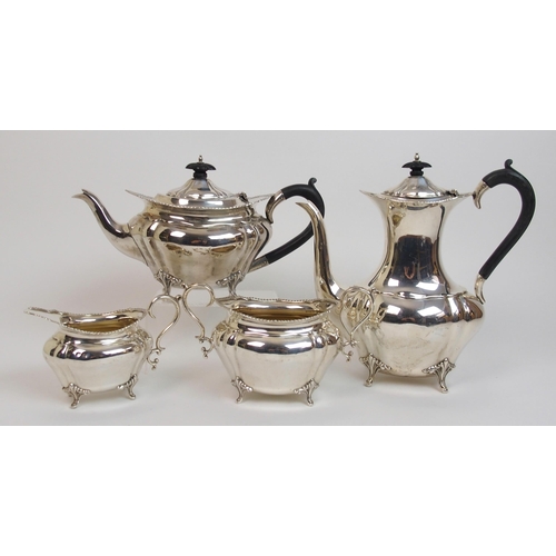 169 - A four piece silver tea service