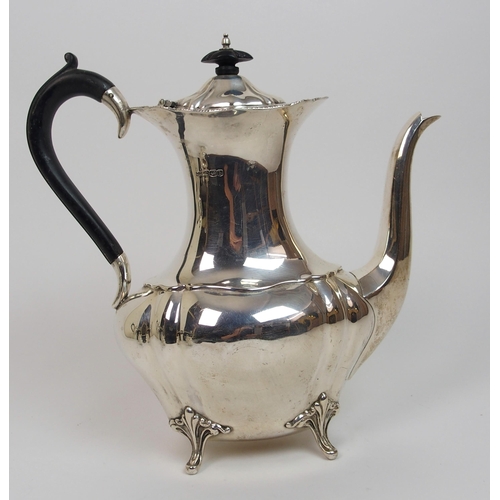 169 - A four piece silver tea service