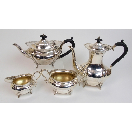 169 - A four piece silver tea service