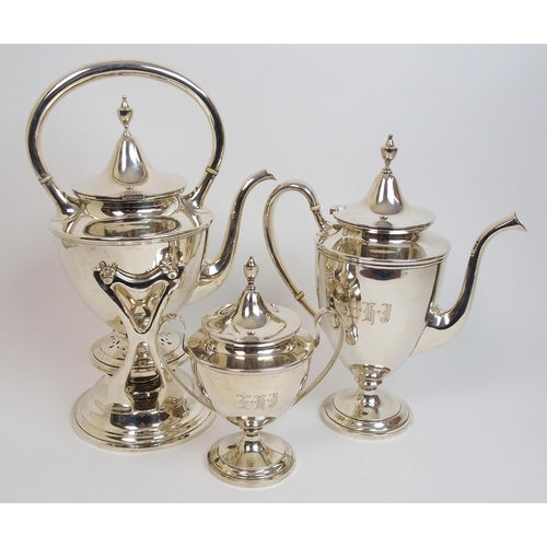 171 - An American three piece Sterling silver coffee service