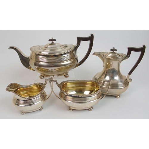 174 - A four piece silver tea service