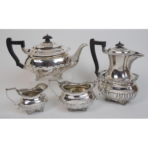 178 - A four piece silver tea service