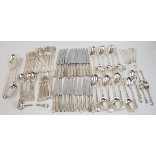 179 - A quantity of double struck King's pattern silver flatware