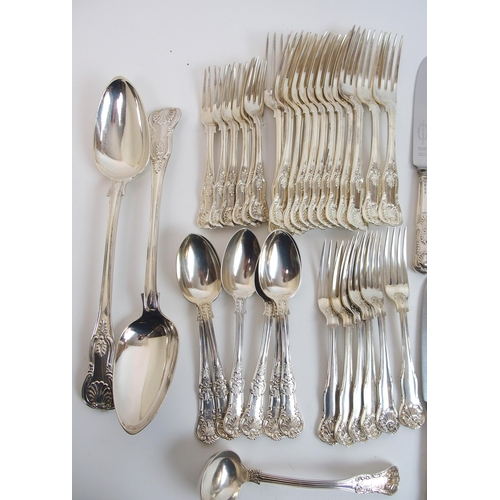 179 - A quantity of double struck King's pattern silver flatware