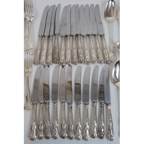 179 - A quantity of double struck King's pattern silver flatware