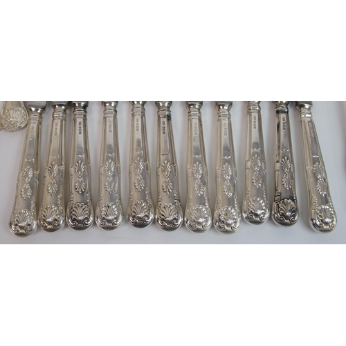 179 - A quantity of double struck King's pattern silver flatware