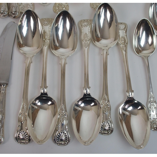 179 - A quantity of double struck King's pattern silver flatware