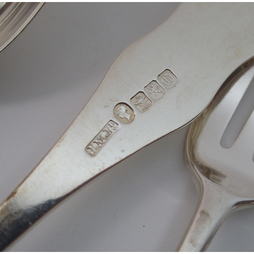 179 - A quantity of double struck King's pattern silver flatware