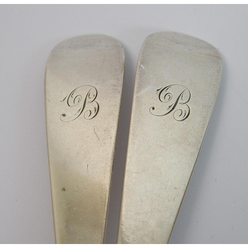 191 - A set of five provincial silver tablespoons