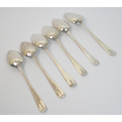 191 - A set of five provincial silver tablespoons