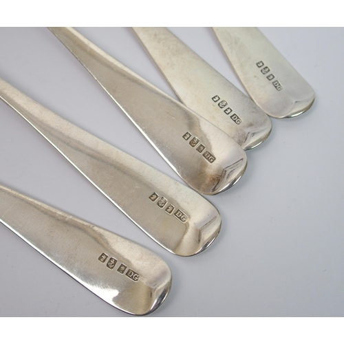 191 - A set of five provincial silver tablespoons