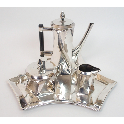 203 - A German four piece 800 silver coffee service