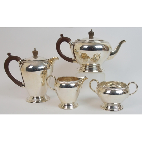 206 - A four piece silver tea service