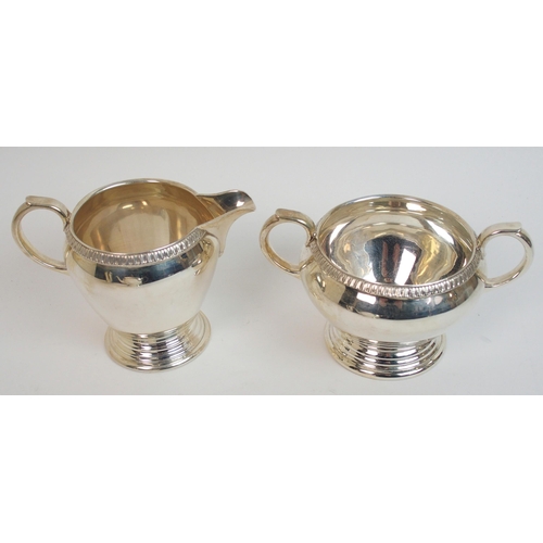 206 - A four piece silver tea service