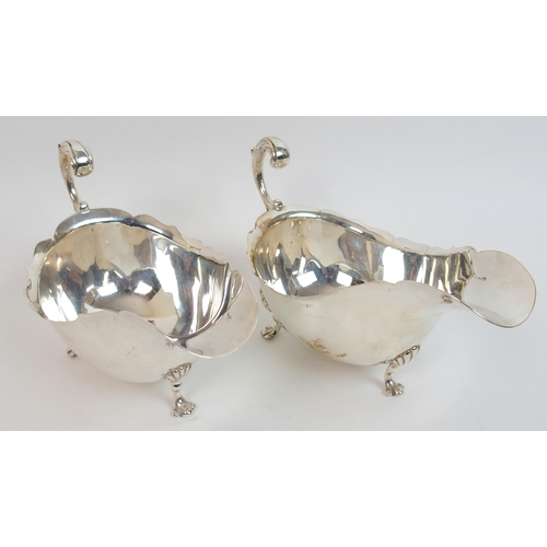 207 - A pair of silver sauceboats