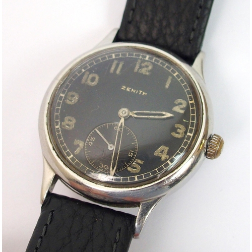 256 - A gentleman's stainless steel German Military wristwatch circa 1942