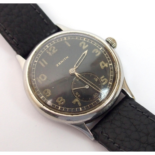 256 - A gentleman's stainless steel German Military wristwatch circa 1942