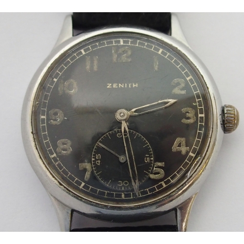 256 - A gentleman's stainless steel German Military wristwatch circa 1942