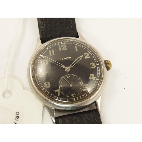 256 - A gentleman's stainless steel German Military wristwatch circa 1942