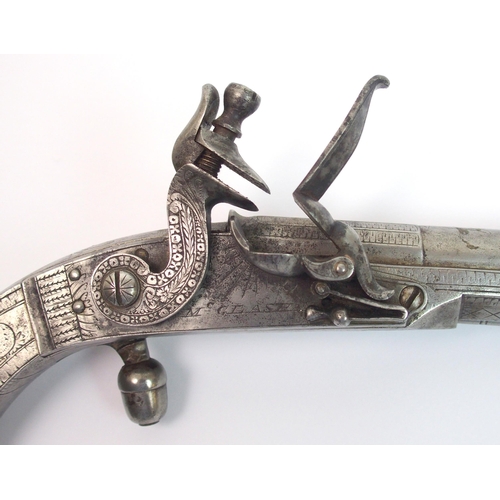 260 - A Scottish Flintlock 18th Century all steel belt pistol by McGlashan of Perth