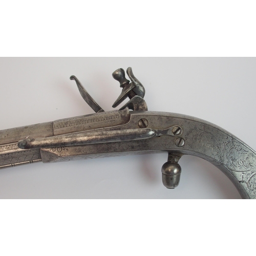 260 - A Scottish Flintlock 18th Century all steel belt pistol by McGlashan of Perth