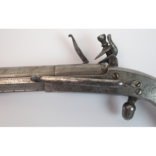 260 - A Scottish Flintlock 18th Century all steel belt pistol by McGlashan of Perth